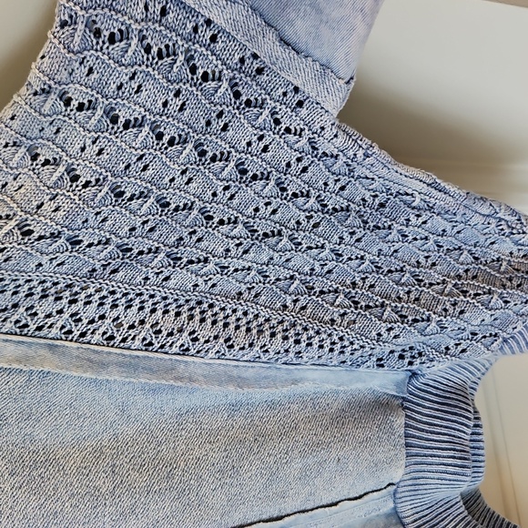 💙 Altar'd State | Pieced Jenna Knit Pullover| W Sz S| Blue, Free People Vibes - Picture 4 of 9